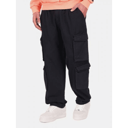 bequeme Dropsize Herren Jeans Kordelzug Taschen mit Baumwolle Schwarz