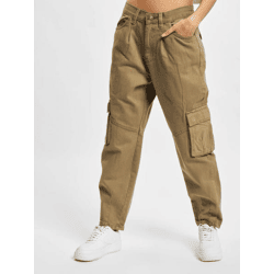 bequeme Urban Classics Damen Jeans Taschen Denim 11 g/m² mit Baumwolle Beige