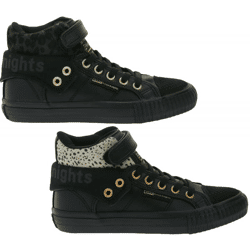BRITISH KNIGHTS Roco Kinder Mid-Top Sneaker mit Geparden-Muster Schnür-Schuhe mit hoch- oder umklappbaren Schaft Teenager Mädchen B48-370