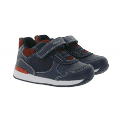 GEOX B Rishon B. A  Kleinkinder Sneaker mit atmungsaktiver Sohle Mid-Cut-Schuhe mit Klettverschluss Baby-Schuhe B160RA 054AU C0735 Dunkelbl