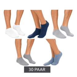 nachhaltige 30 Paar Unisex Bio-Baumwoll-Socken schlichte Sneaker-Socken Kurz-Socken Strümpfe Grau/Weiß/Hell-Grau/Hell-Blau/Dunkelblau