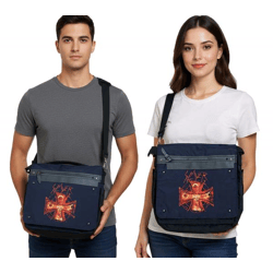 Slayer Metal-Band Umhänge-Tasche Messengerbag Laptop-Tasche Fan-Artikel 37 x 32 x 4 cm Schwarz/Rot