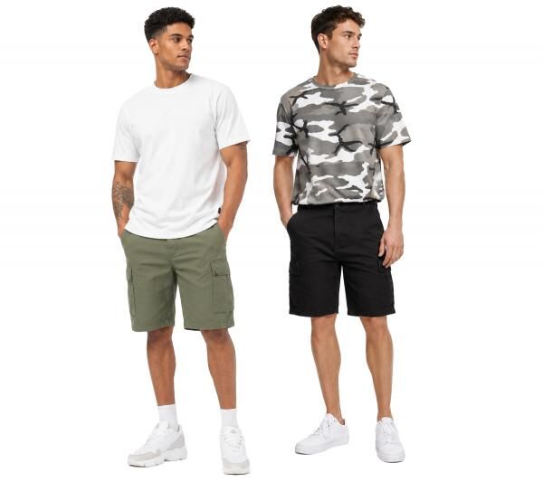 sommerliche Brandit Herren Shorts mit Cargo-Taschen Baumwoll-Hose BD2019 in Khaki oder Schwarz