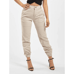 stylische DEF Damen Jeans Stretch Taschen mit Baumwolle Beige