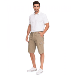 U.S. POLO ASSN. Herren Freizeit-Cargo Shorts leichte Freizeit-Short mit U.S. Polo Stickerei kurze Hose 143 68147 52661 123 Beige