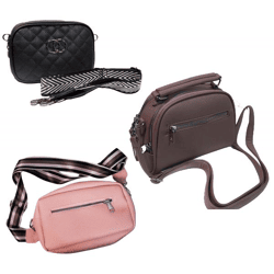 WOWZILLA Damen Handtasche mit praktischen Fächern Umhängetasche modische Ausgeh-Tasche Hellrosa, Schwarz oder Altrosa