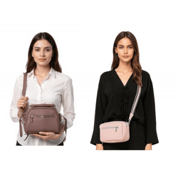 WOWZILLA Damen Handtasche mit praktischen Fächern Umhängetasche modische Ausgeh-Tasche Rosa oder Pink 