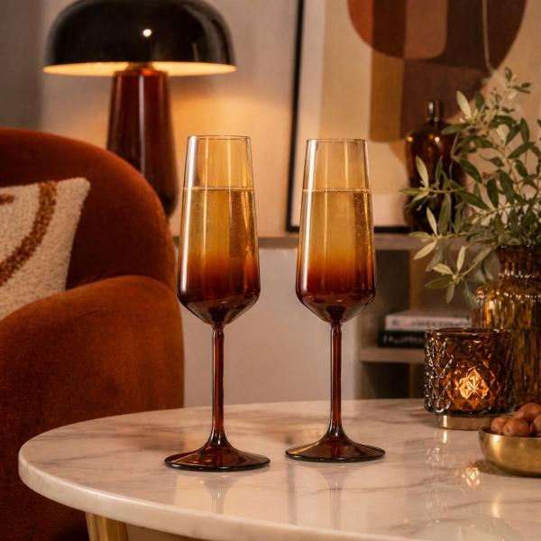 Boltze Sektglas Mowine braun 22,5 cm