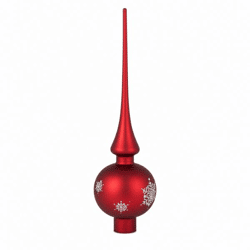 Deco Heitmann Weihnachtsbaumspitze aus Glas, rot/silberfarben, 27 cm