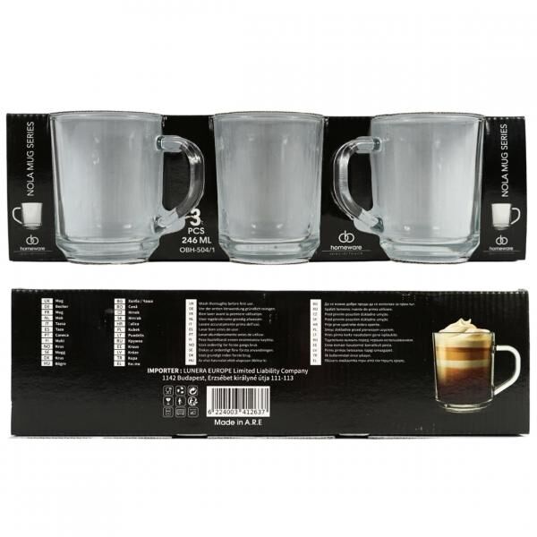 Homeware glass Nola 246 ml 3 pieces