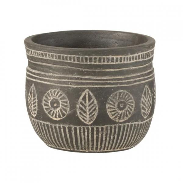 J-Line Blumentopf Fresco S grau 13 cm