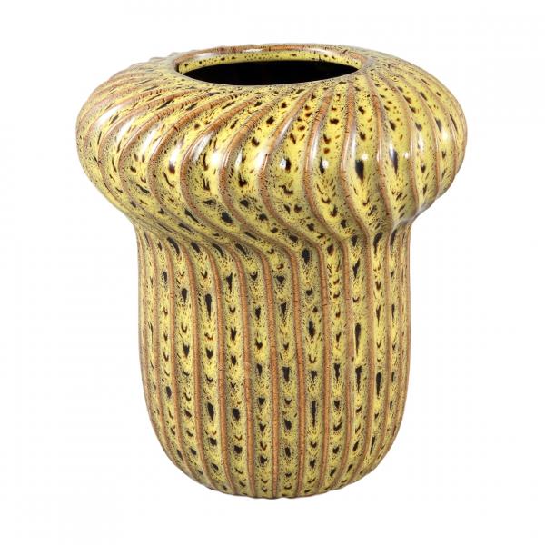 PTMD Sindi High Flower Pot, Yellow, M, 24 cm
