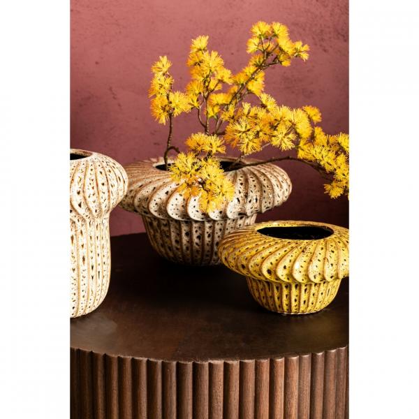 PTMD Sindi High Flower Pot, Yellow, M, 24 cm