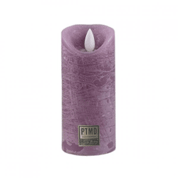 PTMD LED-Stumpenkerze, batteriebetrieben, XS, lila, 5,5 x 12,5 cm