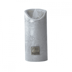 PTMD LED-Stumpenkerze, batteriebetrieben, XS, silberfarben, 5,5 x 12,5 cm