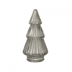 Weihnachtsbaum-Figur aus Rauchglas, grau, 20 cm