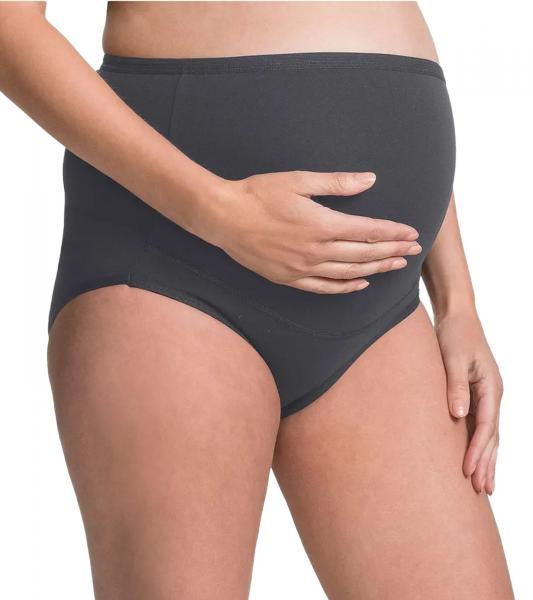 2er Pack Damen Umstands-Slip Unterw&auml;sche aus Bio-Baumwolle Schwangerschafts-Unterhose 966263 Beige/Anthrazit