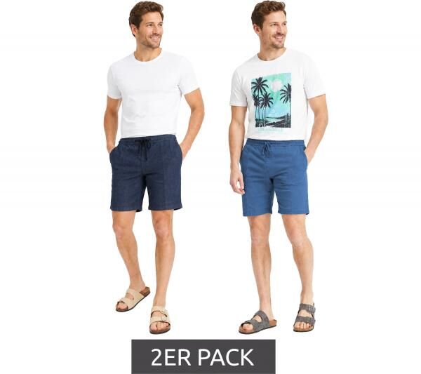 2er Pack Herren Jeans-Shorts Denim-Hosen Baumwoll-Hose kurze Hose Sommer-Hose Gro&szlig;e Gr&ouml;&szlig;en 922711 Blau/Dunkelblau