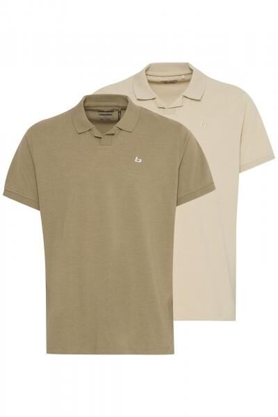 2er Pack klassisches BLEND Herren Poloshirt aus Baumwolle Shirt 20718074-204242 Beige/Braun