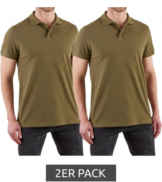 2er Pack NORTHERN COUNTRY Herren Polo-Shirt mit Stifthalter Baumwoll-Shirt Arbeits-Shirt 00010613 Oliv-Gr&uuml;n