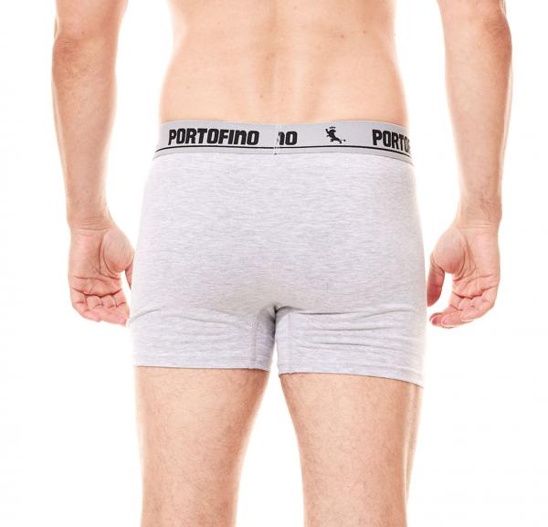 2er Pack PORTOFINO Herren Boxershorts bequeme Unterw&auml;sche PF100-001 Grau meliert