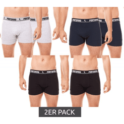 2er Pack PORTOFINO Herren Unterwäsche komfortable Boxershorts PF100-00 Schwarz, Grau oder Blau