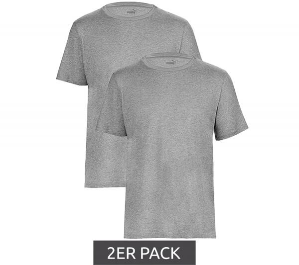 2er Pack PUMA Base Kinder Sport-Shirt f&uuml;r Jungen & M&auml;dchen nachhaltiges Baumwoll T-Shirt mit Logo 678577 01 Grau meliert