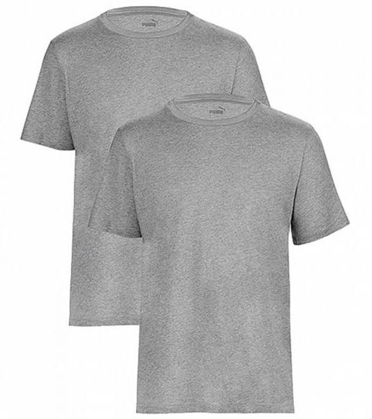 2er Pack PUMA Base Kinder Sport-Shirt f&uuml;r Jungen & M&auml;dchen nachhaltiges Baumwoll T-Shirt mit Logo 678577 01 Grau meliert