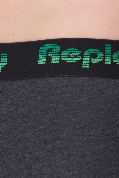 2er Pack REPLAY Herren Retro Boxershorts Baumwoll-Unterw&auml;sche I101189 N195 Schwarz/Grau