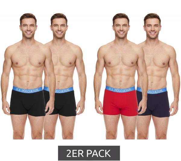 2er Pack U.S. POLO ASSN. Herren Boxershorts atmungsaktive Baumwoll-Unterhose Unterw&auml;sche 011601_US16133_02 Schwarz oder Blau/Rot