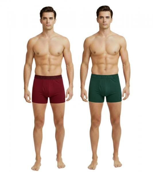 2er Pack U.S. POLO ASSN. Premium Herren Boxershorts Unterhose nachhaltige Unterw&auml;sche 180 g/m&sup2; 134 68262 53696 502 Dunkel-Gr&uuml;n/Wein-Rot