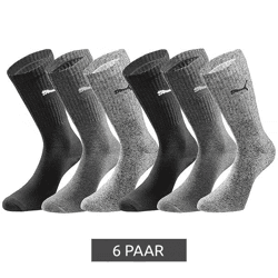 6 Paar PUMA Crew-Socken dickere Business-Strümpfe mit gepolsterten Fußbereich Baumwoll-Socken atmungsaktive Alltags-Socken lange Strümpf