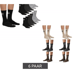 6 Paar SCOTCH & SODA Herren 1/2-Terry High-Quarter-Crew-Socken Alltags-Socken Business-Socken Größe 41-46 SS43513 Braun, Beige, Dunkelgra