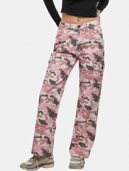 bequeme DEF Damen Jeans Straight Fit mit Baumwolle Camouflage