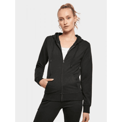 Comfortable Build Your Brand Women's Hoodie, Stretch, Large Hood, Drawstring, Cotton, Black