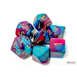 Chessex: Gemini Purple-Teal/gold Polyhedral 7-Dice Set