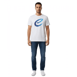 farbenfrohes Formula E Herren T-Shirt Baumwoll-Shirt mit buntem Formula E Logo Sommer-Shirt 701223579 001 Weiß/Blau