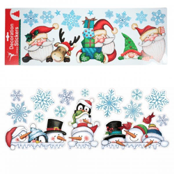 Window stickers Santa Claus/Snowman 59.5 cm