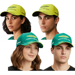 Formula 1 Aston Martin F1 BOSS Baseball-Cap Saison 2024 Fan-Cap Snapback Lance Stroll oder Fernando Alonso Grün, Weiß oder Neongelb