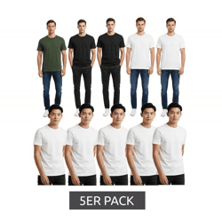 Hochwertiges 5er Pack SCOTCH & SODA Crew Neck Herren T-Shirt Basic-Shirt Unterziehshirt Baumwoll-Shirt SSFA25M2312806 in Weiß oder Schwar