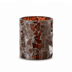 J-Line Teelichthalter „Mozaiek“, braun, 9,5 cm