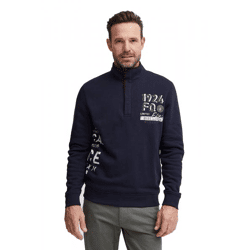 klassischer FQ1924 FQWilliam Herren Troyer mit Stehkragen Pullover 21900589-194011 Blau