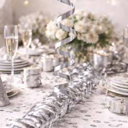 Luftschlangen, silber, 2er Pack