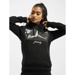moderner Mister Tee Damen Hoodie 300 g/m² mit Baumwolle Schwarz