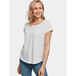 modernes Build Your Brand Damen T-Shirt 140 g/m² mit Baumwolle Weiß