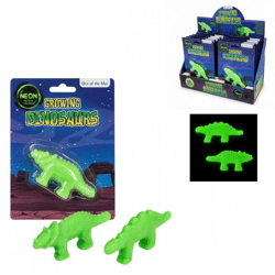 Out of the Blue – Im Dunkeln leuchtender Dinosaurier, 9 cm, 2er-Set, gemischt
