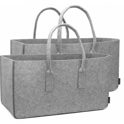 Premium-Korb aus Filz, hellgrau, 61 cm, 2er-Set