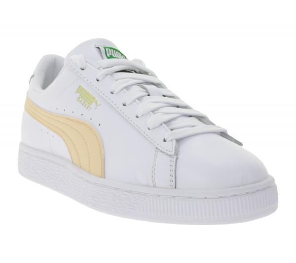 PUMA Basket Classic XXL Damen Echtleder-Schuhe Freizeit-Sneaker Low Schn&uuml;r-Schuhe 374923 Wei&szlig;