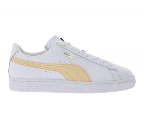 PUMA Basket Classic XXL Damen Echtleder-Schuhe Freizeit-Sneaker Low Schn&uuml;r-Schuhe 374923 Wei&szlig;