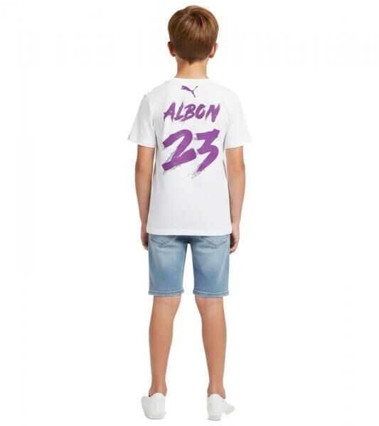 sportliches PUMA x Williams F1 Albon Formel 1 Kinder Kurzarm-Shirt Sport-Shirt aus Baumwolle 701227495 001 Wei&szlig;